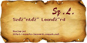 Szántó Leonárd névjegykártya