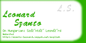 leonard szanto business card